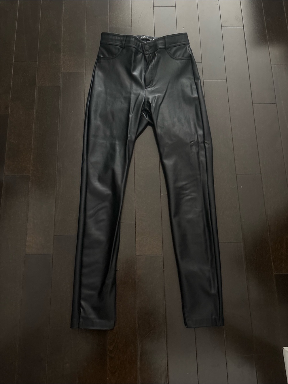 Zara Black Faux Leather Pants